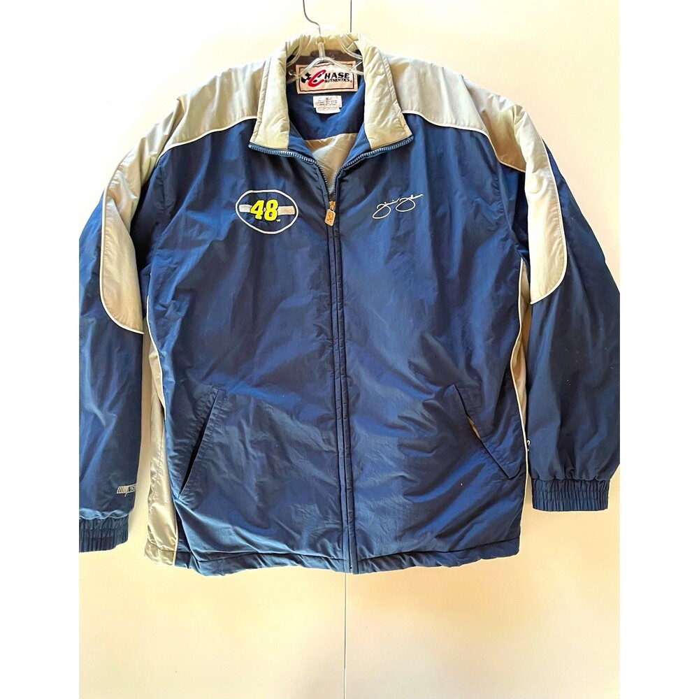 Vintage Chase Authentics NASCAR Jimmie Johnson #48 Full Zip Jacket XL Blue Gray